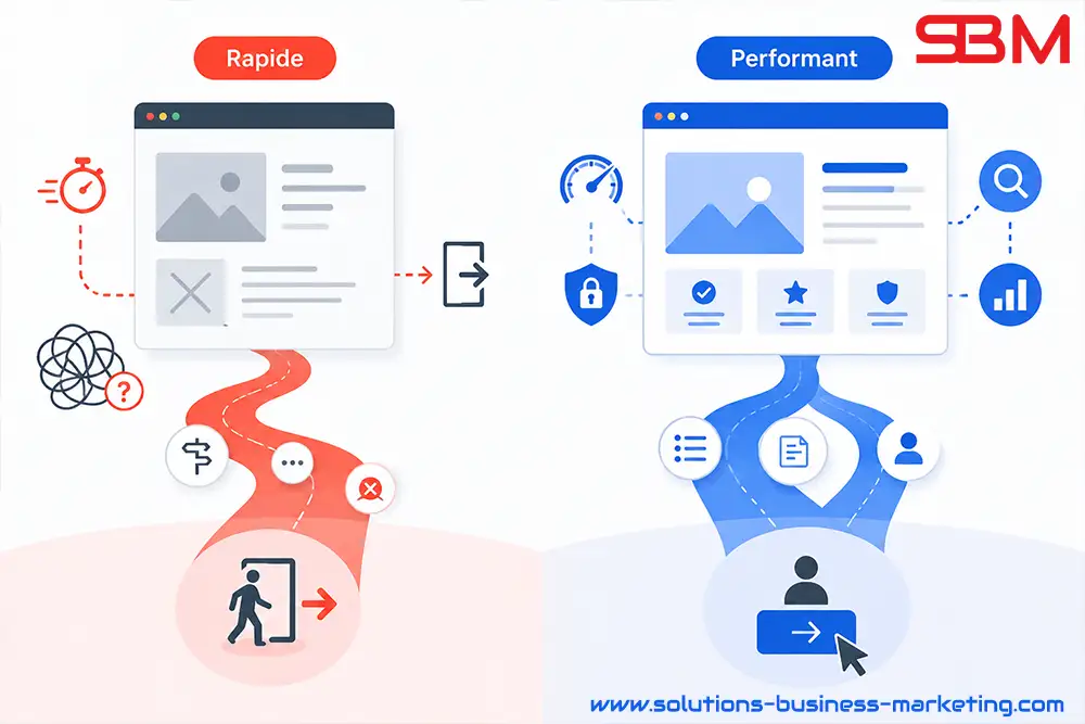 Comparaison entre un site rapide et un site internet réellement performant Comparaison entre un site rapide et un site internet réellement performant