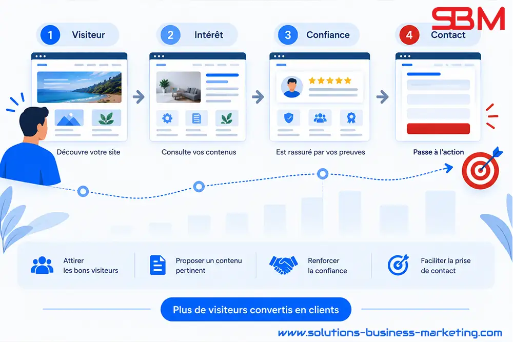 Parcours permettant de transformer les visiteurs d'un site internet en prospects